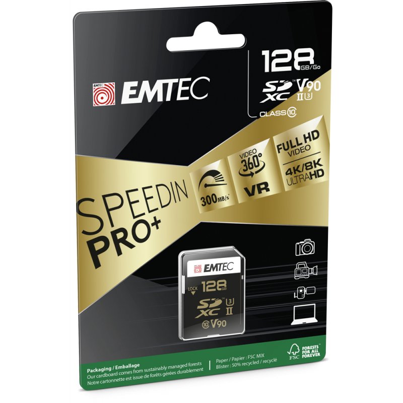 Emtec SpeedIN Pro 128 Go SDXC UHS-II Classe 10