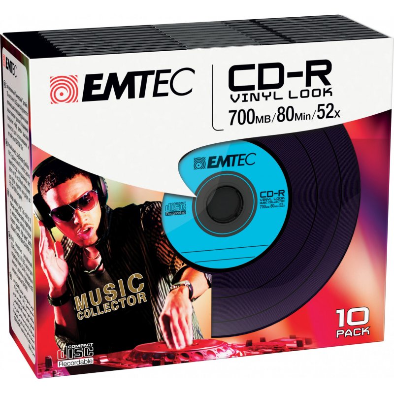 Emtec CD-R 700MB 52x Vinyl Slim (10)