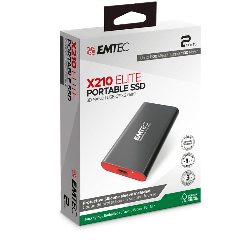 Emtec X210 ELITE 2 TB Black, Red