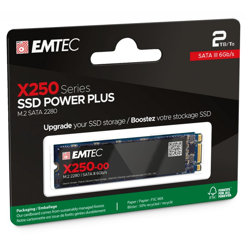 Emtec X250 M.2 2 To Série ATA III 3D NAND