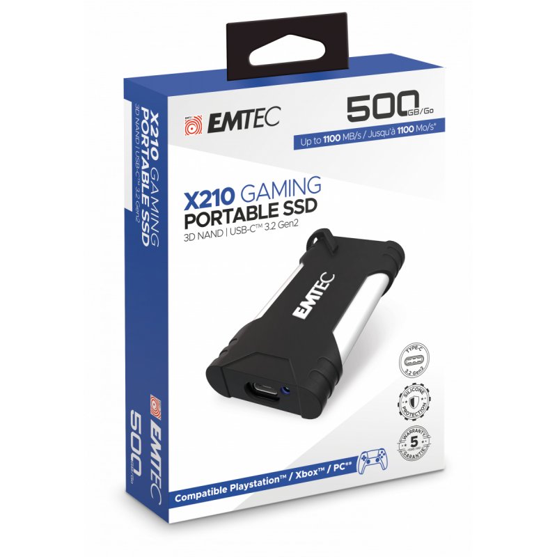 Emtec X210G 500 Go Noir, Blanc