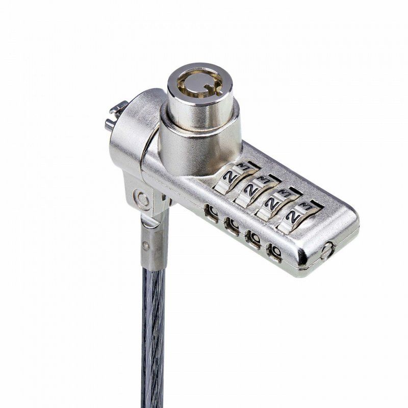 StarTech.com 10-Pack Dual-Access Laptop Lock, 6.5ft (2m) Keyed Alike and Combination Security Cable Lock for K-Slot