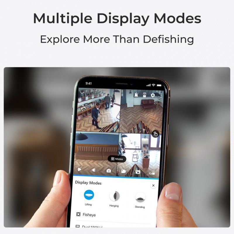 Reolink Fisheye Series W520 - 6MP Indoor Fisheye Wi-Fi Camera, 360° View, Multiple Display Modes, Person Detection