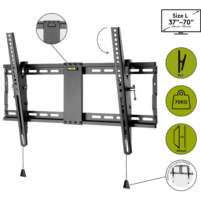 Goobay TV Pro Tilt L, bis 70 Kg bk 37" - 70"