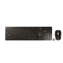 CHERRY DW 9100 SLIM clavier Souris incluse RF sans fil + Bluetooth QWERTZ Allemand Noir