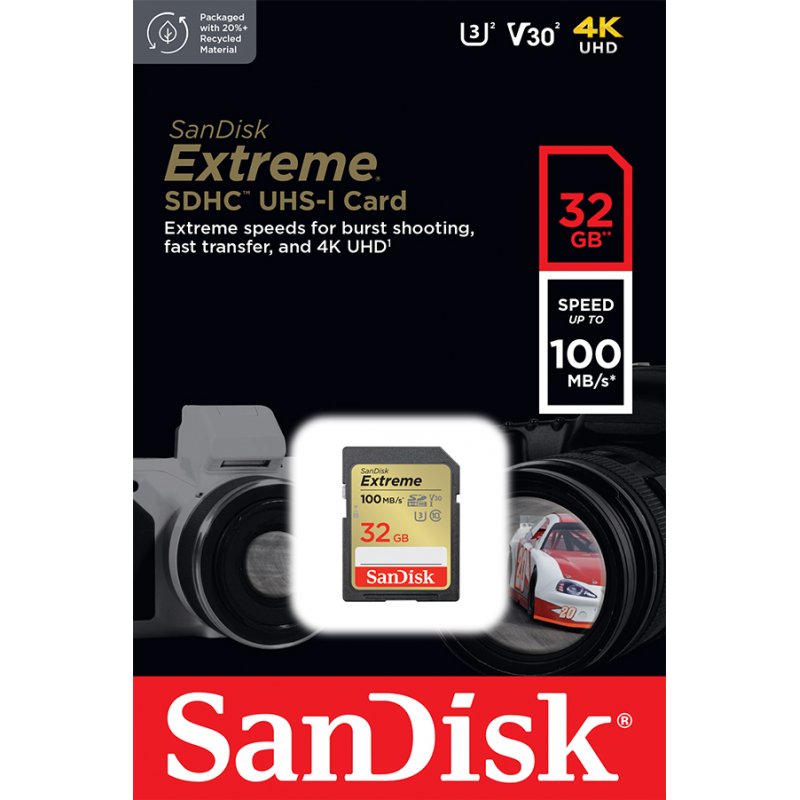 EXTREME 32GB SDHC MEMORY CARD 2-PACK 100MB/S 60MB/S UHS-I CLAS