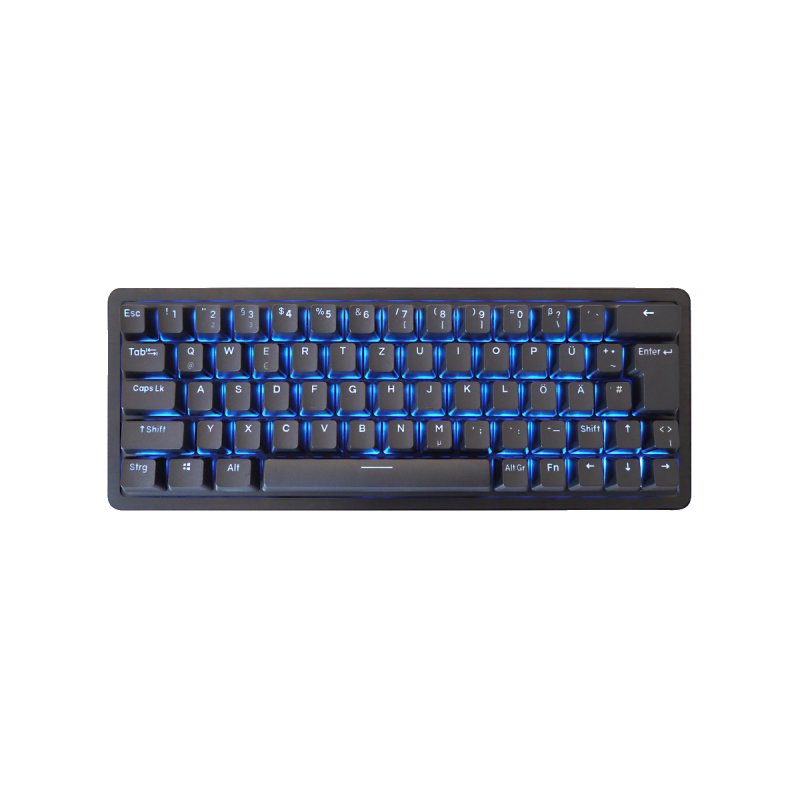 MOUNTAIN Everest 60 Tactile Switches DE Layout - kabelgebundene Gaming Tastatur mit Tactile Switches und DE Layout