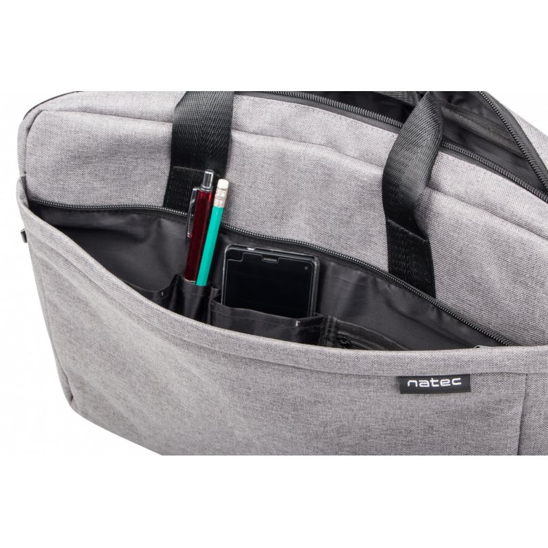 NATEC Mustela notebook case 39.6 cm (15.6 ) Messenger case Grey