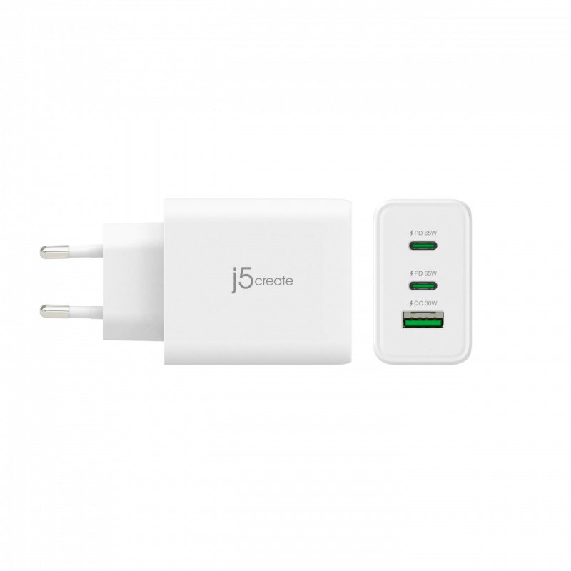 j5create JUP3365E-EN 65W GaN USB-C 3-Port Charger
