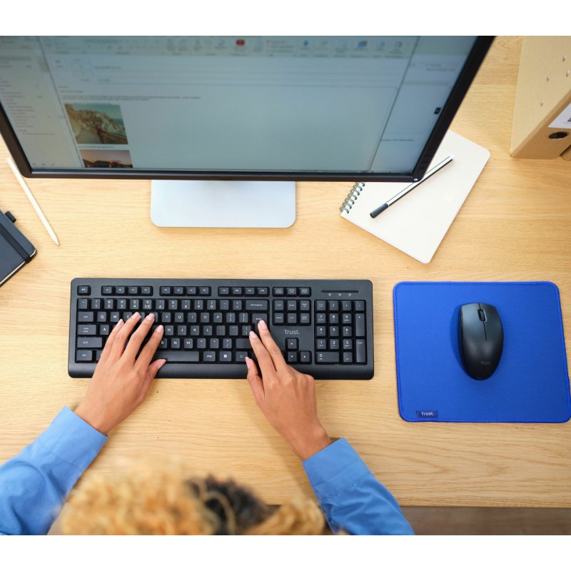 Trust Primo keyboard Mouse included Office RF Wireless QWERTZ German Black