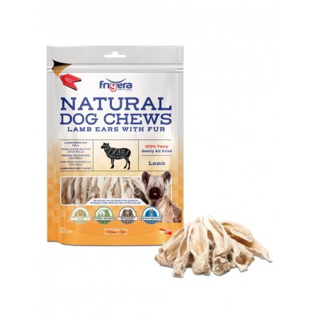 Frigera - Natural Dog Chews Lamb ears with hair 100gr (402285861778)