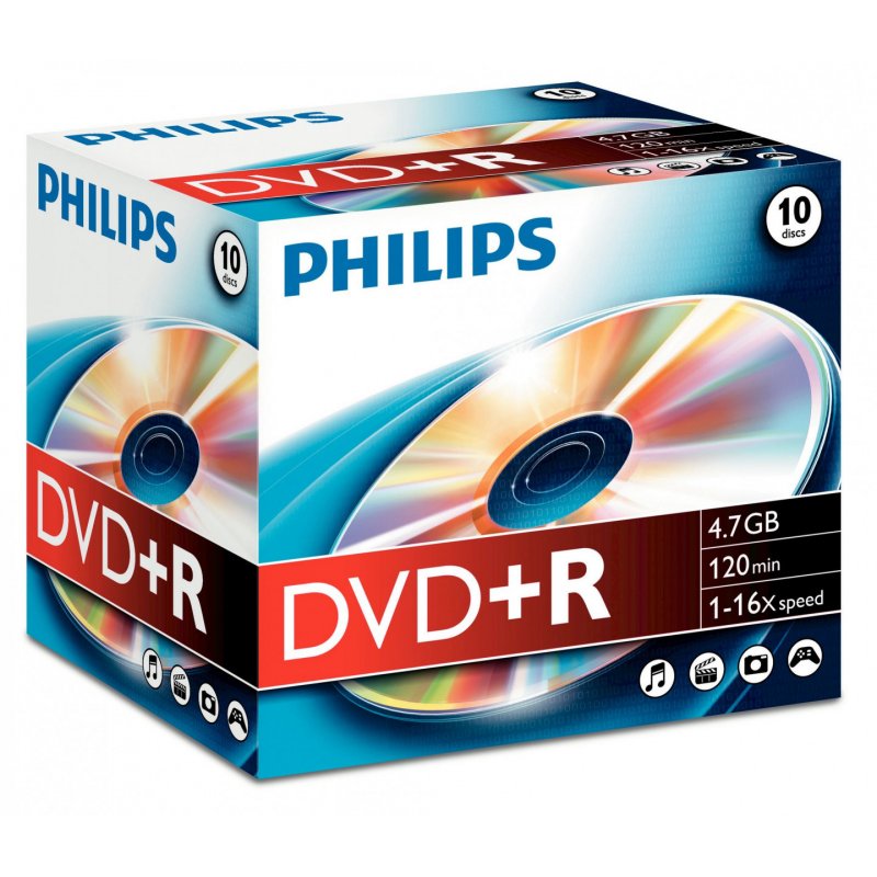 PHILIPS *DVD R 4,7GB 16X JC (10)