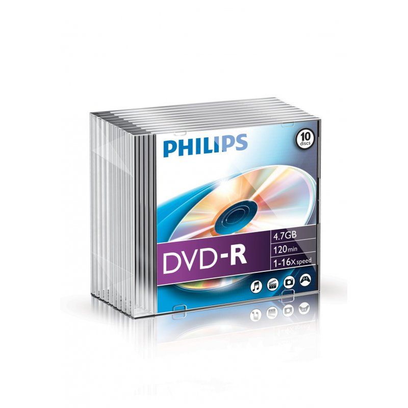 Philips DVD-R 4.7GB 16x Slim JC (10)