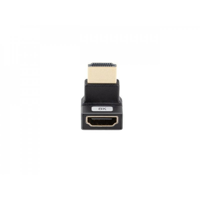ADAPTADOR 8K LANBERG HDMI(M) A HDMI(H) ANGULO ARRIBA ALUMINIO PLATA