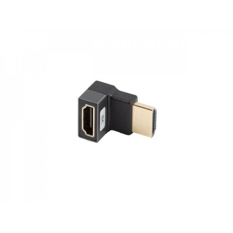 ADAPTADOR 8K LANBERG HDMI(M) A HDMI(H) ANGULO ARRIBA ALUMINIO PLATA