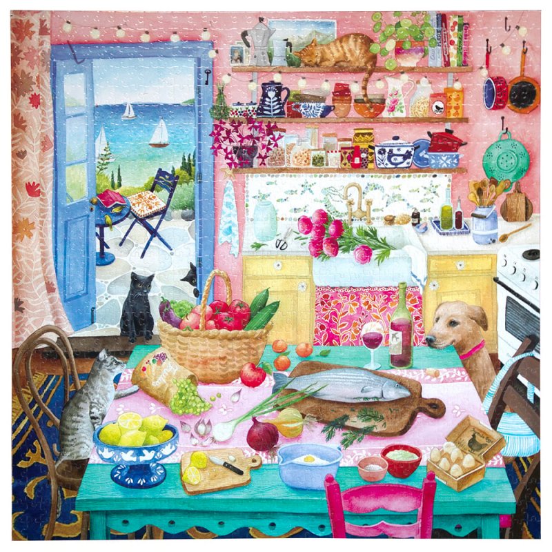 eeBoo - Puzzle 1000 pcs - Pink Kitchen - (EPZTPNK)