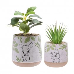 DISNEY - Forest - Bambi - Set de 2 Pots Fausses Plantes