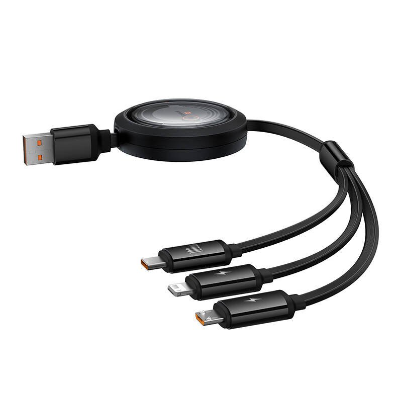 3-in-1 Baseus Free2Draw USB to M L C 100W cable, 1.1 m (black)