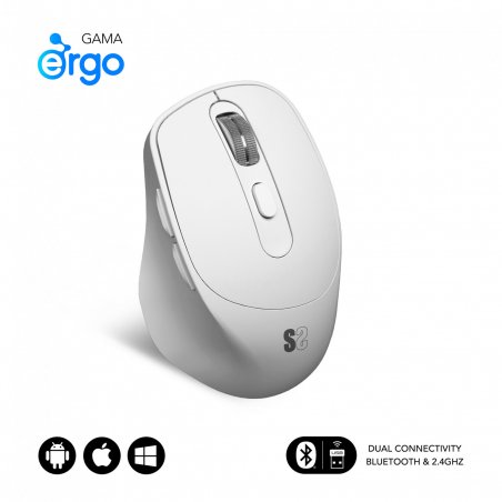 RATON SUBBLIM ERGO DUAL A BATERIA BLANCO