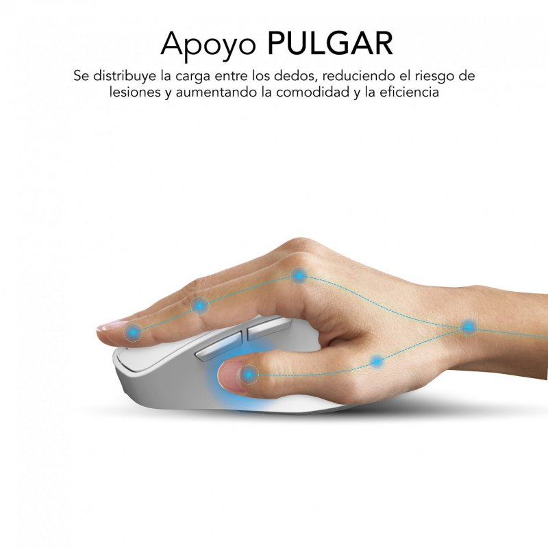 SUBBLIM RATON OPTICO DUAL COMFORT ERGO DUAL BATERIA BLANCO souris Universel Droitier Bluetooth USB Type-A Optique