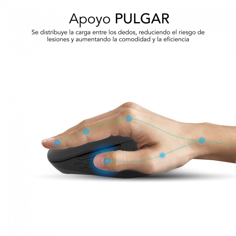 RATON SUBBLIM CURVE ERGO DUAL A BATERIA NEGRO