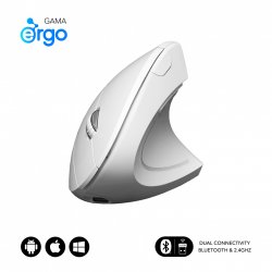 SUBBLIM RATON OPTICO DUAL GLIDE VERTICAL ERGO DUAL BATERIA BLANCO mouse Universal Right-hand Bluetooth USB Type-A