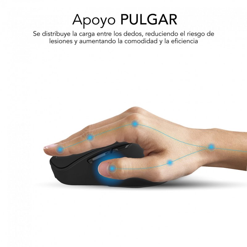 SUBBLIM RATON OPTICO DUAL COMFORT ERGO DUAL BATERIA NEGRO mouse Universal Right-hand Bluetooth USB Type-A Optical