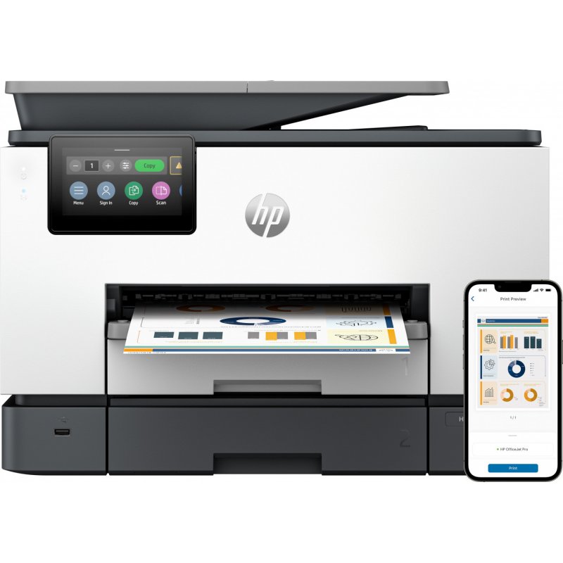HP OfficeJet Pro Imprimante Tout-en-un 9130b, Couleur, Imprimante pour Petites/moyennes entreprises, Impression, copie,