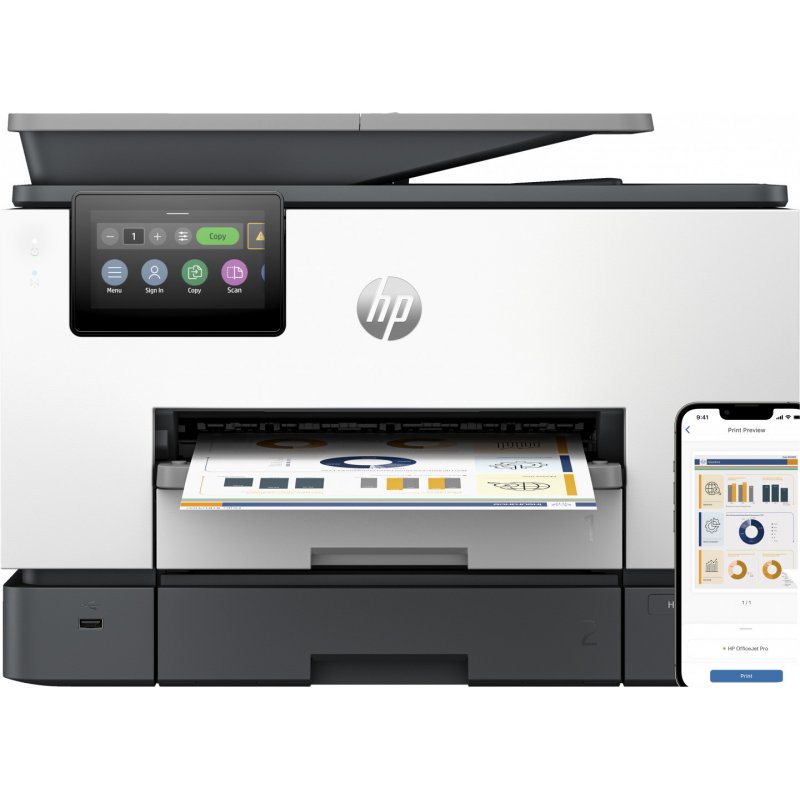 HP OfficeJet Pro 9130b All-in-One Printer, Color, Printer for Small medium business, Print, copy, scan, fax, Wireless