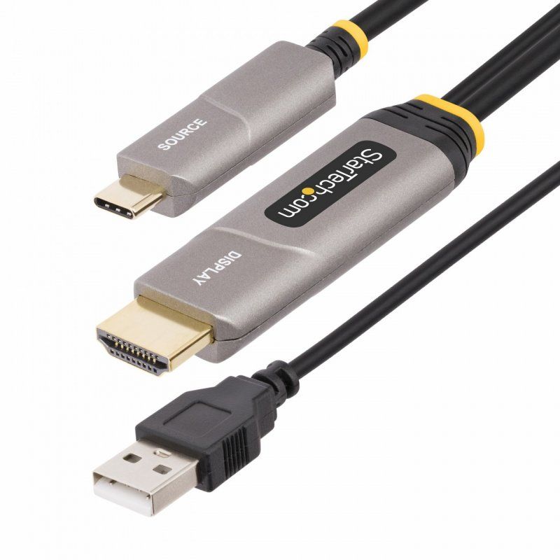 StarTech.com 50ft (15.2m) USB-C to HDMI 2.0 Active Optical Cable (AOC), 4K 60Hz, CL3 Rated, Unidirectional USB Type-C