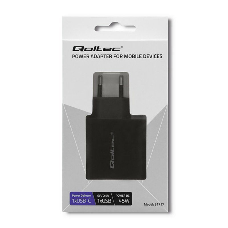 Qoltec 51717 adaptateur de puissance & onduleur Intérieure 42 W Noir