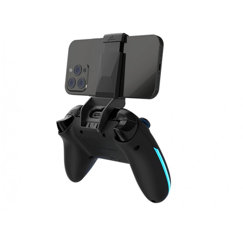 DragonShock - AURORA PLUS - Manette sans fil noire avec support téléphone pour PS3, PC, Android et IOS