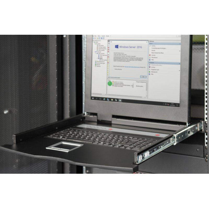 Digitus 17" HD LCD KVM console, 8-port Cat 5, US keyboard