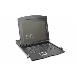 Digitus 19" HD LCD KVM console, 16-port HDMI, German keyboard