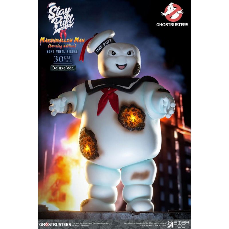 Ghostbusters statuette Soft Vinyl Stay Puft Marshmallow Man Burnign Edition Deluxe Version 30 cm