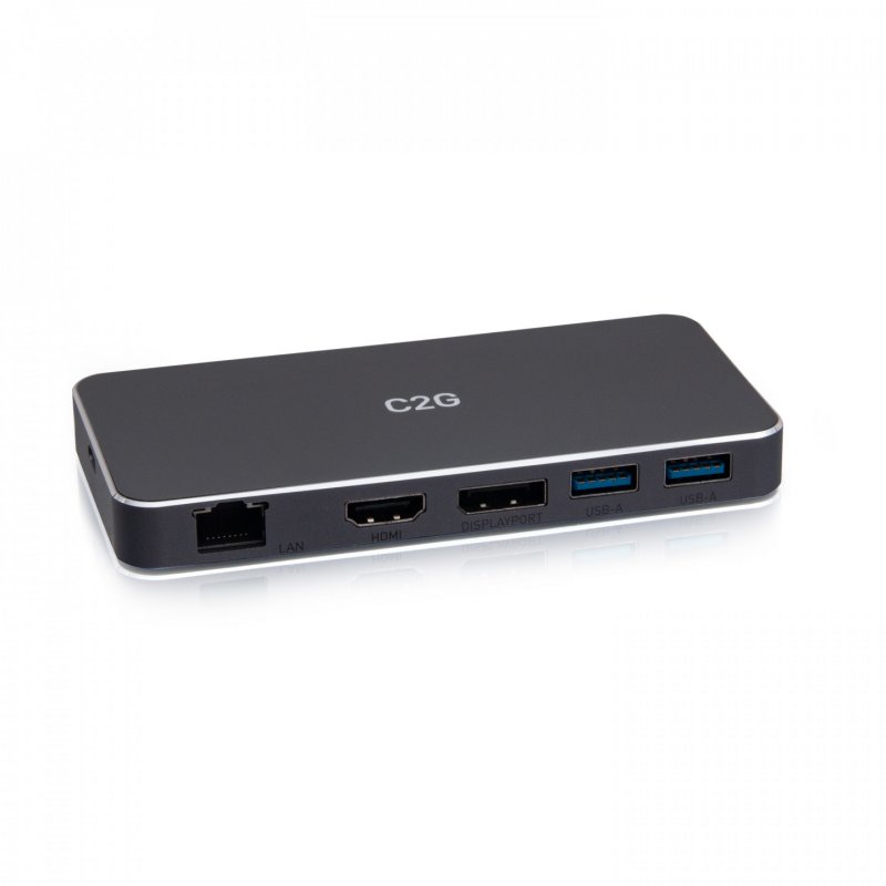 C2G USB-C 7-in-1 Dual Display MST Docking Station with HDMI, DisplayPort, Ethernet, USB, and Power Delivery up to 100W