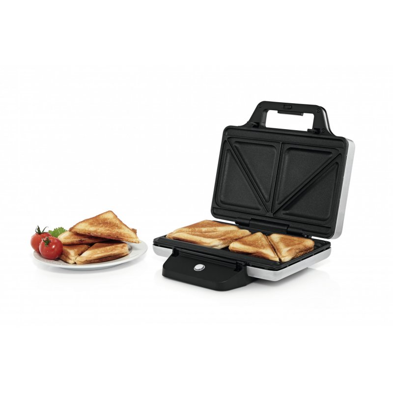 WMF 0415150011 gaufrier et appareil à croque-monsieur 800 W Noir, Argent
