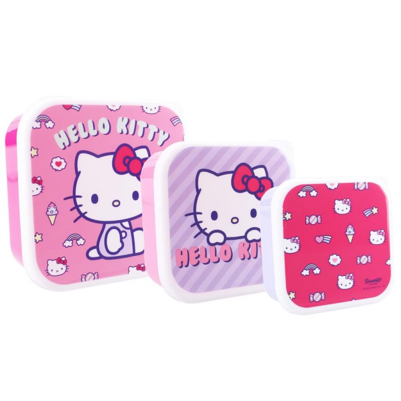 HELLO KITTY - Fresh Bites - Boîtes à Snack - 3 pcs