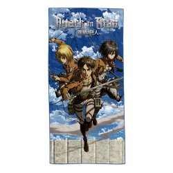 Attack on Titan serviette de bain Eren, Mikasa & Armin 150 x 75 cm