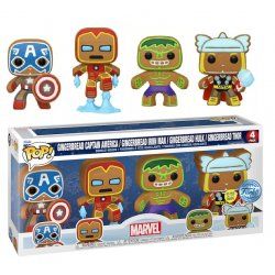 MARVEL - Holiday Gingerbread - 4 Pack Funko Pop GITD SPECIAL EDITION