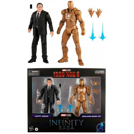 MARVEL - Happy Hogan & Iron Man - Pack 2 figurines Legends Series 15cm