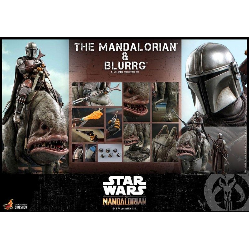 STAR WARS - Mandalorian & Blurrg - Pack de 2 figurines 37cm
