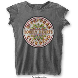 THE BEATLES - T-Shirt BurnOut Col - Sgt Pepper Drum - Woman (XL)