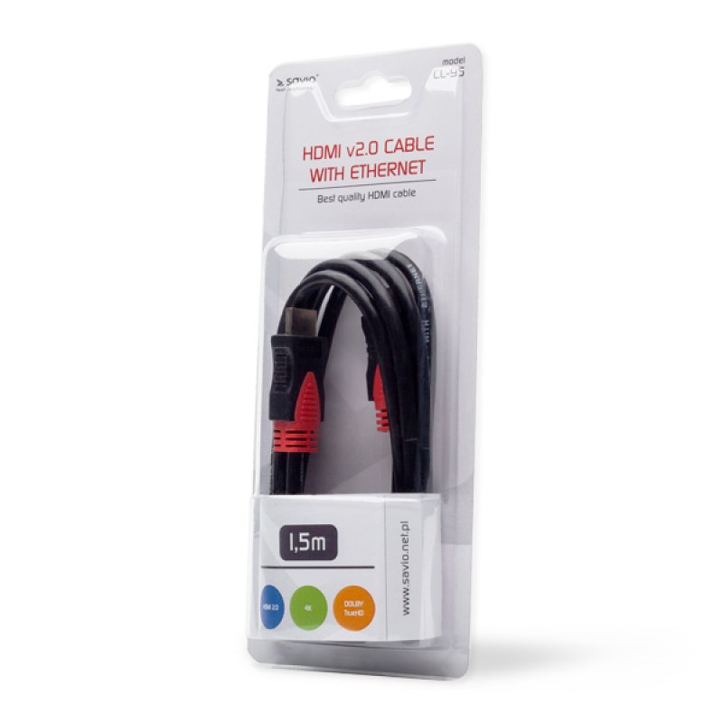 Savio CL-95 câble HDMI 1,5 m HDMI Type A (Standard) Noir