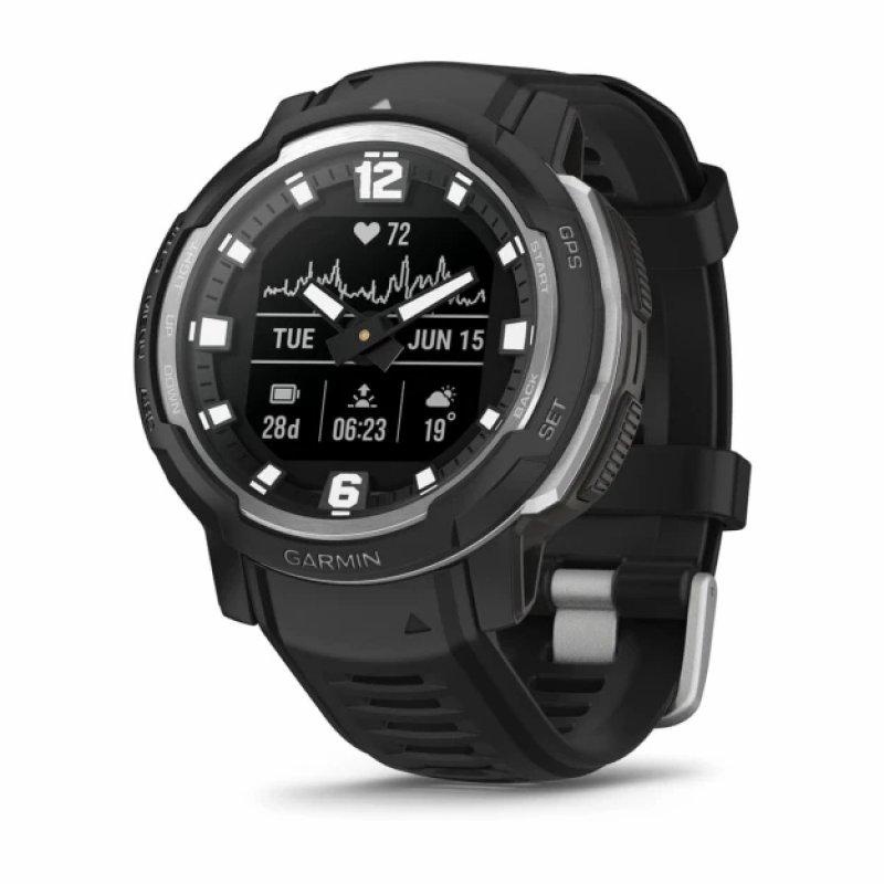 Garmin Instinct Crossover - Standard Edition MIP 45 mm Hybride 176 x 176 pixels Noir GPS (satellite)