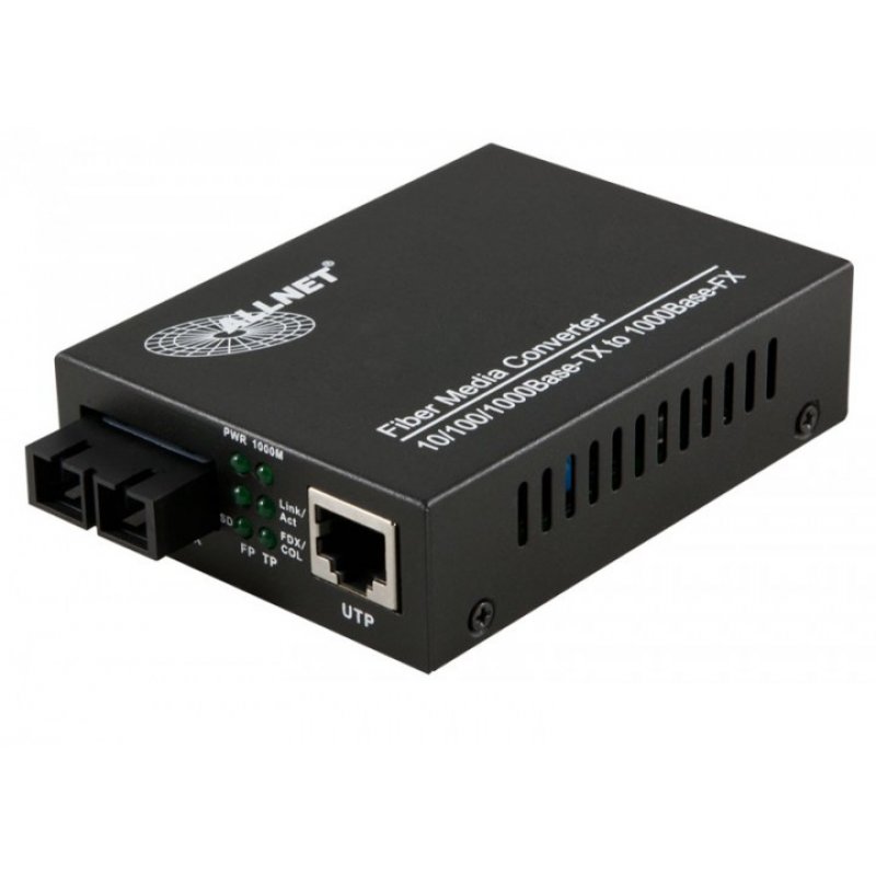 ALLNET ALL-MC105G-SC-SM convertisseur de support réseau 1000 Mbit/s Monomode Noir