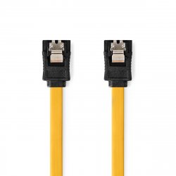 Nedis SATA Kabel | 6 Gbps | SATA 7-Pin-Buchse|SATA 7-Pin-Buchse - Vernickelt | 1.00 m | Flach | PVC | Gelb | Box