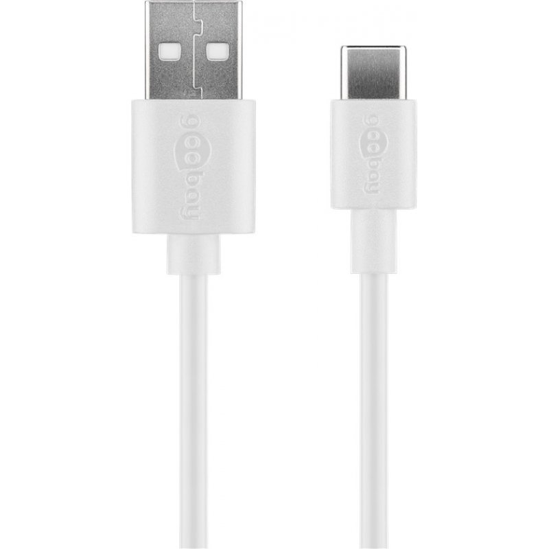 Goobay USB-C Charger Set, 5 W, power unit with USB-C cable, 1 m, white