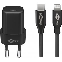 Apple Lightning / USB-C PD-Ladeset nano 20 Watt (schwarz, PD, 1 Meter Kabel)