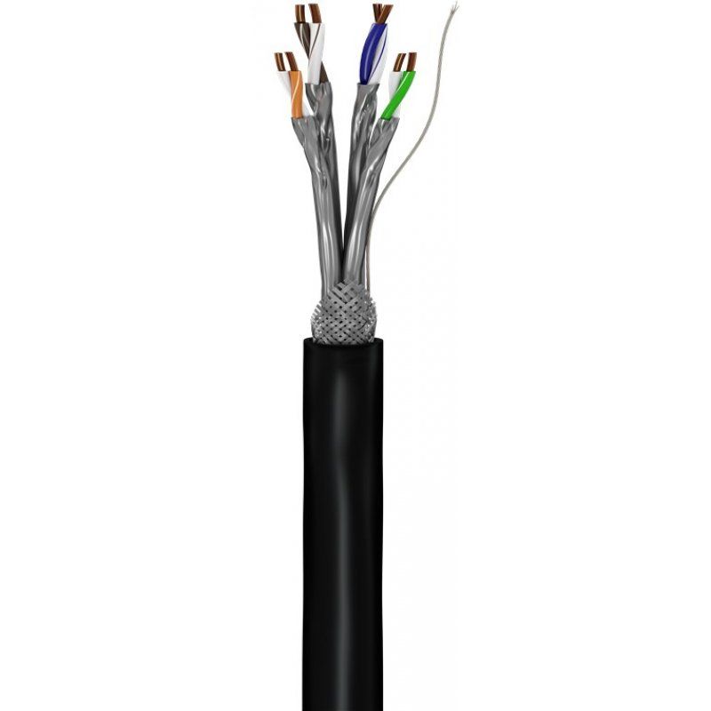 Goobay CAT 7 Outdoor Network Cable, S/FTP (PiMF), black, 100 m